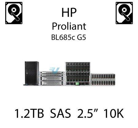 1.2TB 2.5" dedykowany dysk serwerowy SAS do serwera HP ProLiant BL685c G5, HDD Enterprise 10k - 718160-B21 (REF)