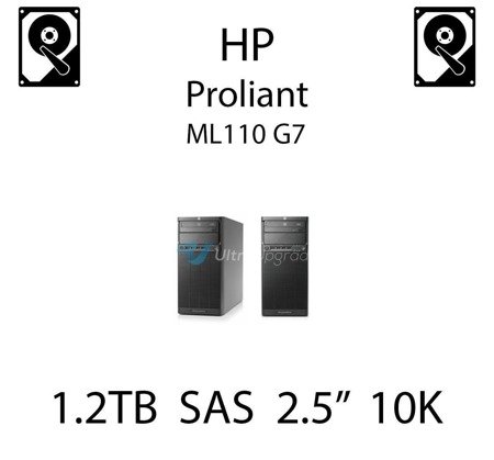 1.2TB 2.5" dedykowany dysk serwerowy SAS do serwera HP ProLiant ML110 G7, HDD Enterprise 10k, 12GB/s - 785079-B21  (REF)
