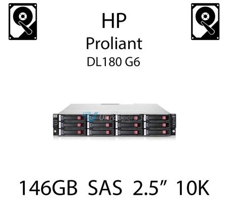 146GB 2.5" dedykowany dysk serwerowy SAS do serwera HP Proliant DL180 G6, HDD Enterprise 10k - 418367-B21 (REF)