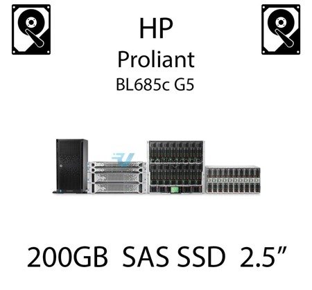 200GB 2.5" dedykowany dysk serwerowy SAS do serwera HP ProLiant BL685c G5, SSD Enterprise  - 632627-001 (REF)