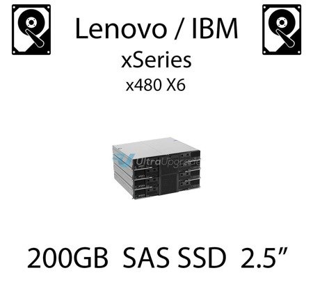 200GB 2.5" dedykowany dysk serwerowy SAS do serwera Lenovo / IBM xSeries x480 X6, SSD Enterprise , 600MB/s - 49Y6129 (REF)