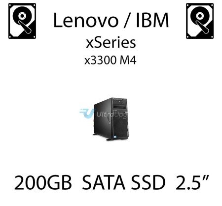 200GB 2.5" dedykowany dysk serwerowy SATA do serwera Lenovo / IBM System x3300 M4, SSD Enterprise , 300MB/s - 41Y8331 (REF)