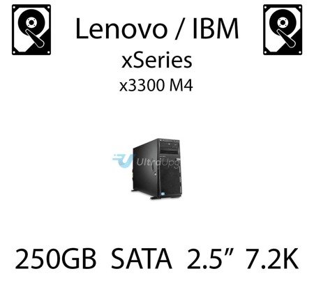 250GB 2.5" dedykowany dysk serwerowy SATA do serwera Lenovo / IBM System x3300 M4, HDD Enterprise 7.2k, 600MB/s - 81Y9722 (REF)