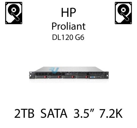 2TB 3.5" dedykowany dysk serwerowy SATA do serwera HP Proliant DL120 G6, HDD Enterprise 7.2k - 507632-B21 (REF)