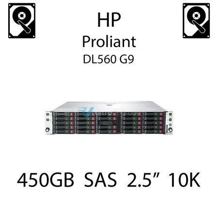 450GB 2.5" dedykowany dysk serwerowy SAS do serwera HP ProLiant DL560 G9, HDD Enterprise 10k, 6Gbps - 653956-001 (REF)