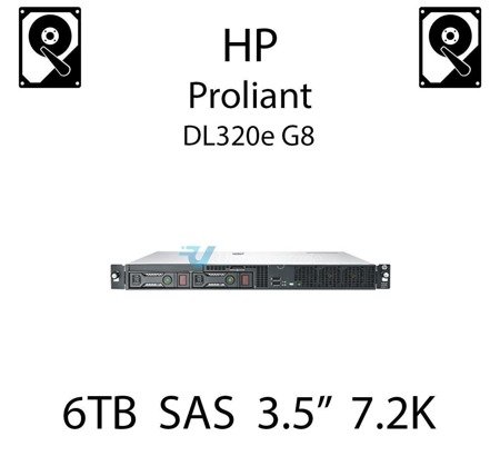 6TB 3.5" dedykowany dysk serwerowy SAS do serwera HP ProLiant DL320e G8, HDD Enterprise 7.2k, 600MB/s - 761477-B21 (REF)