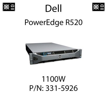 Oryginalny zasilacz Dell o mocy 1100W dedykowany do serwera Dell PowerEdge R520 - PN: 331-5926