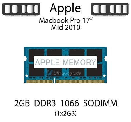Pamięć RAM 2GB DDR3 dedykowana do komputera Apple Macbook Pro 17" Mid 2010